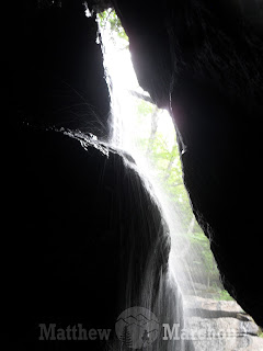 Hall Pond Falls from cave, Sandwich NH