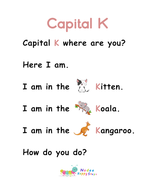 Letter K 'Uppercase-Lowercase' - Alphabet Stories - Reading Comprehension Worksheet