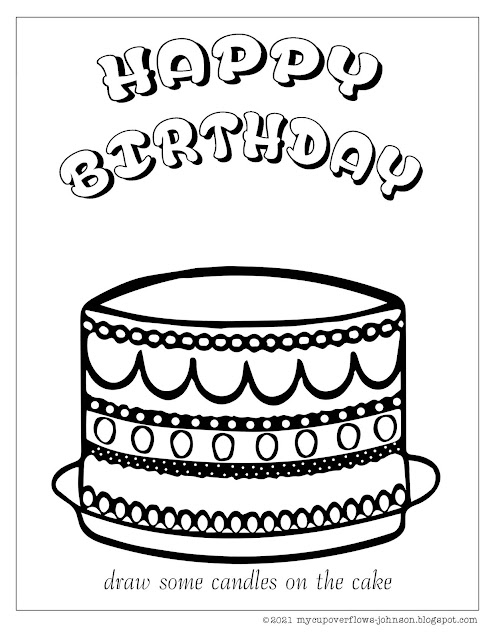 draw your own birthday candles coloring page