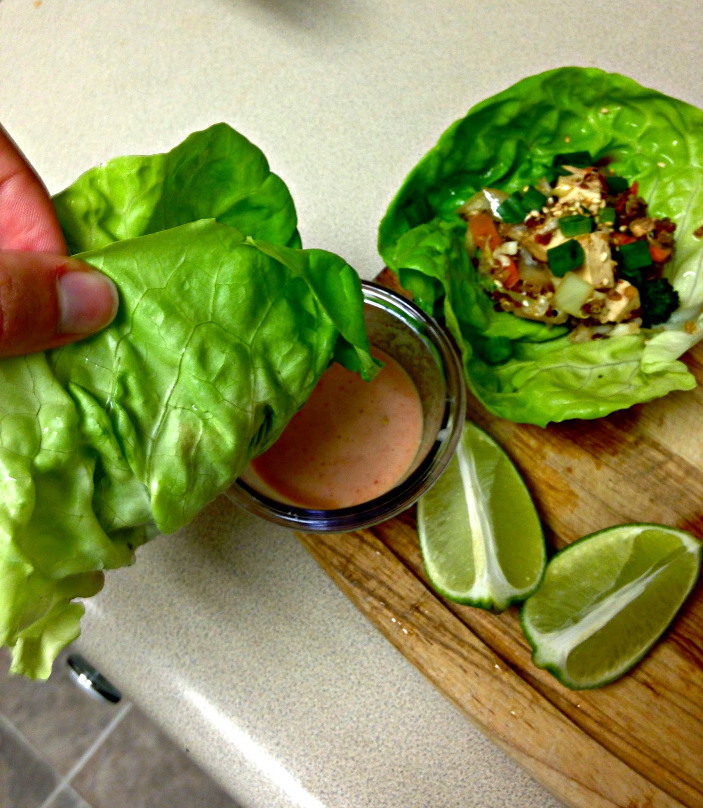 Healthy Quinoa & Tofu Lettuce Wraps / Jillian Does Food