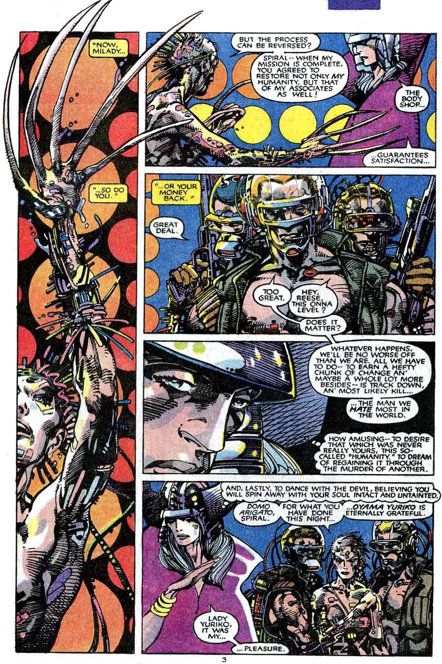 X-men #205 marvel 1980s comic book page art by Barry Windsor Smith