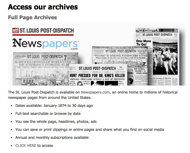 TransylvanianDutch: St. Louis Post Dispatch Archives Searchable Back to 1874