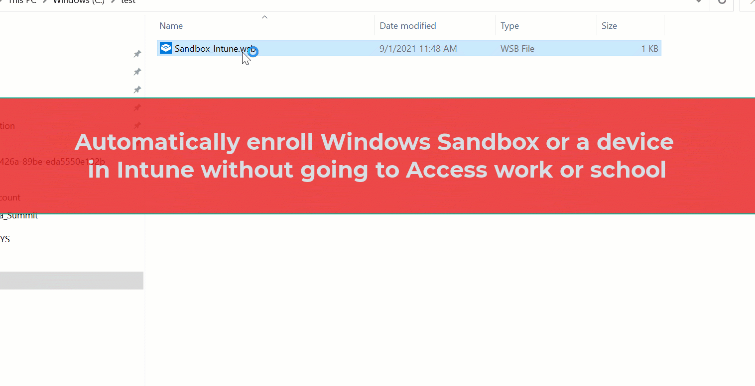 Automatically enroll Windows Sandbox or a device in Intune without