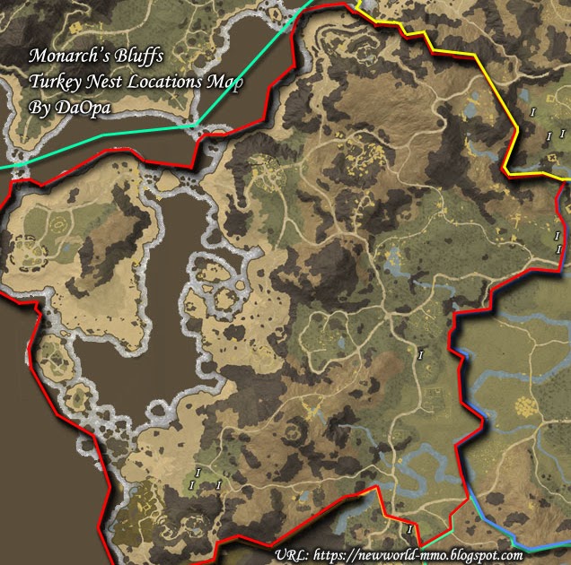 New World Monarch's Bluffs turkey nest map