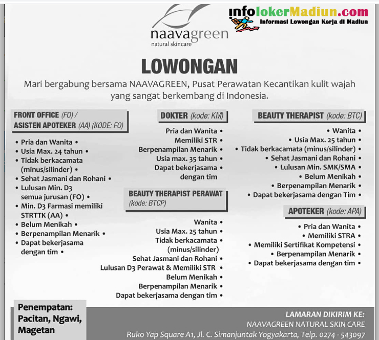 Lowongan Terbaru Di Naavagreen Pacitan, Ngawi dan Magetan ...