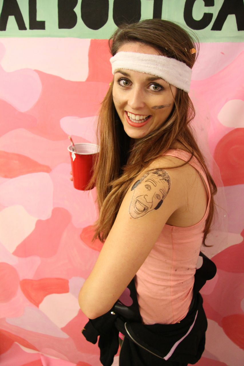 hen party temporary tattoo of fiancee's face hen party temporary tattoo of fiancee's face