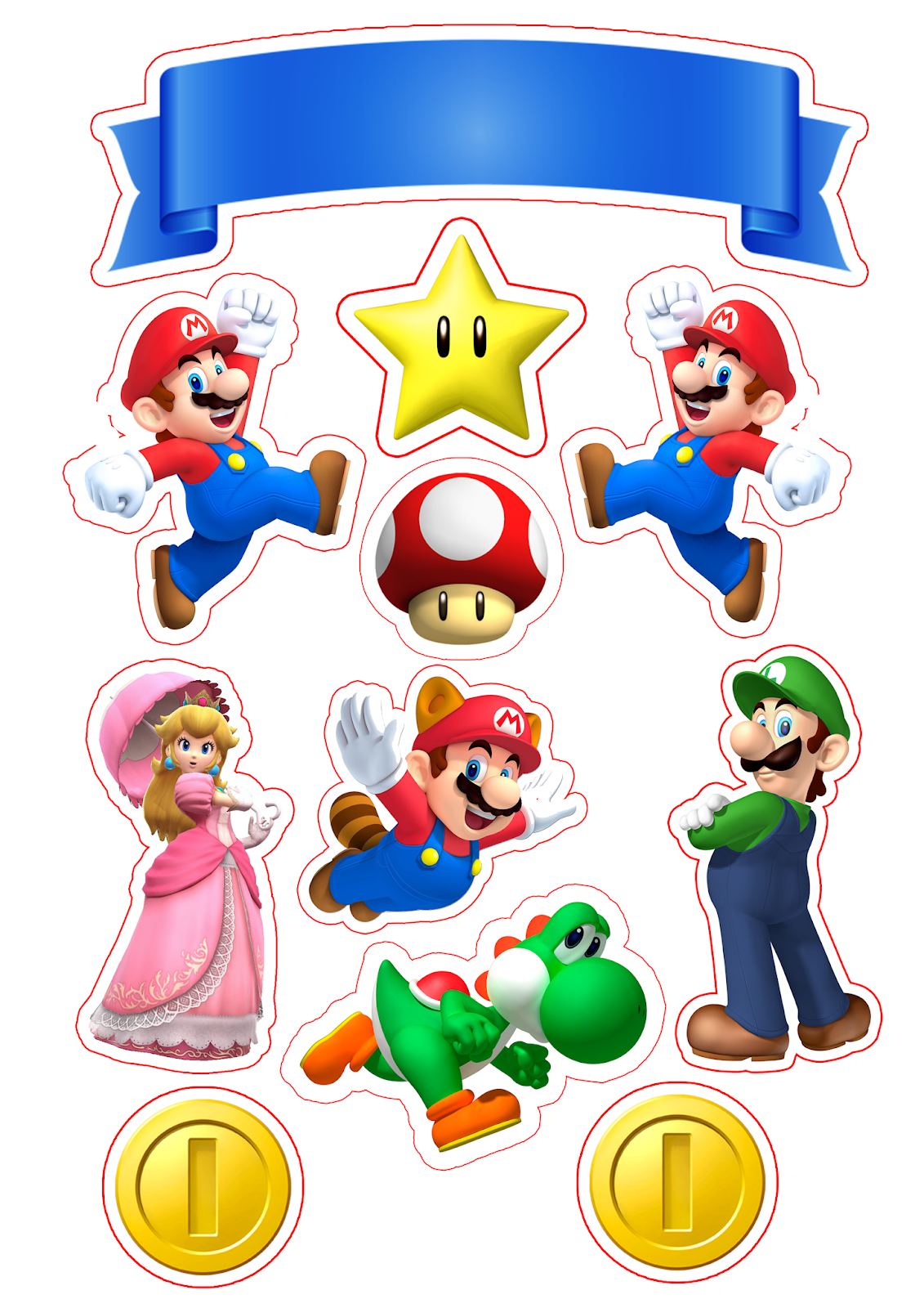Super Mario Cake Topper Printable Super Mario Cake Topper Printable