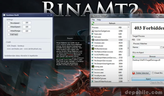 RinaMt2 PVP Duvardan Geçme (Wallhack) Hilesi İndir 2020