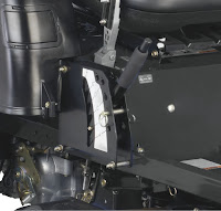 Poulan Pro P54ZX's deck-lifting lever, image