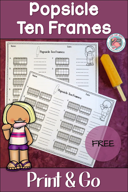 These two popsicle themed ten frame worksheets, 1-10 and 11-20, are a refreshing way to review and practice counting and subtilizing skills with preschoolers, kindergarteners, and first graders at the end of the school year, during summer, or at the beginning of the school year.