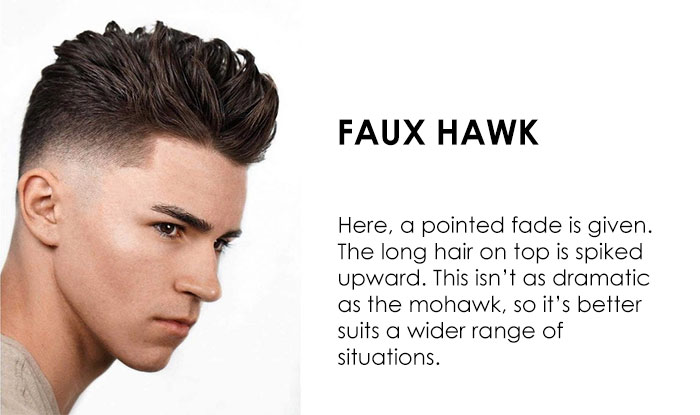 Faux Hawk | 29 Different type of Tapper Fade Haircuts for Men | NeoStopZone
