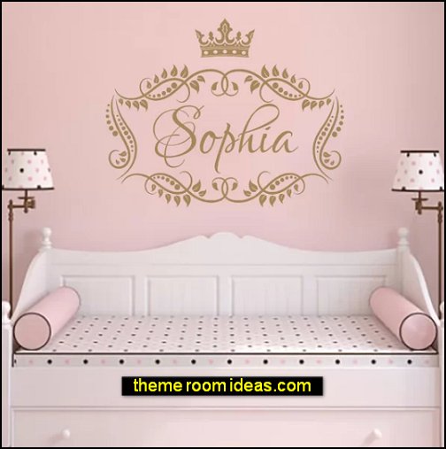 Princess Crown Personalized Name Wall Decal princess bedroom wall decorations princess bedroom decorating ideas Princess Crown Personalized Name Wall Decal