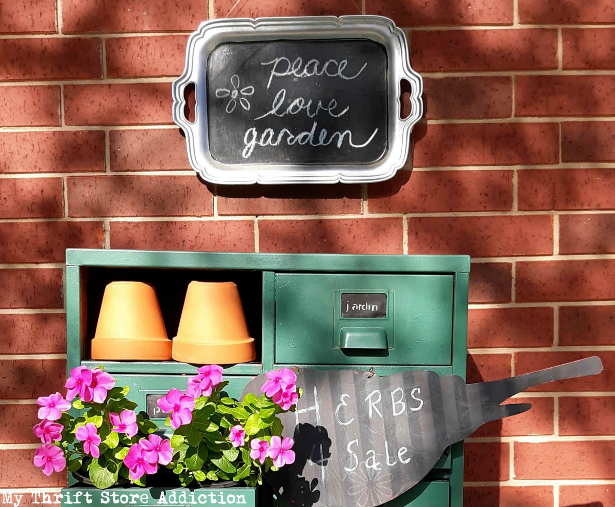 repurposed vintage garden storage