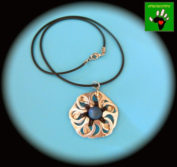 Collana  fiore argentato