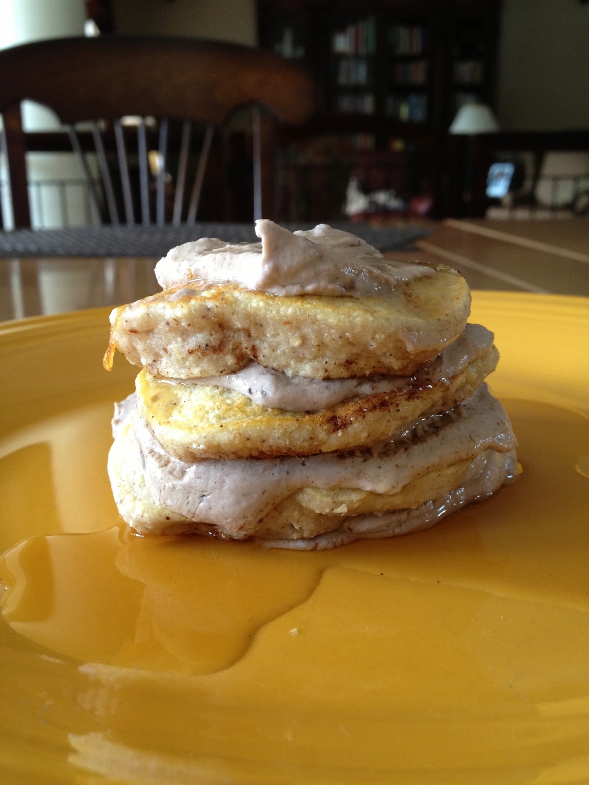 Pretty Little Feast: Vanilla Pancakes with Chocolate Cake Batter Filling