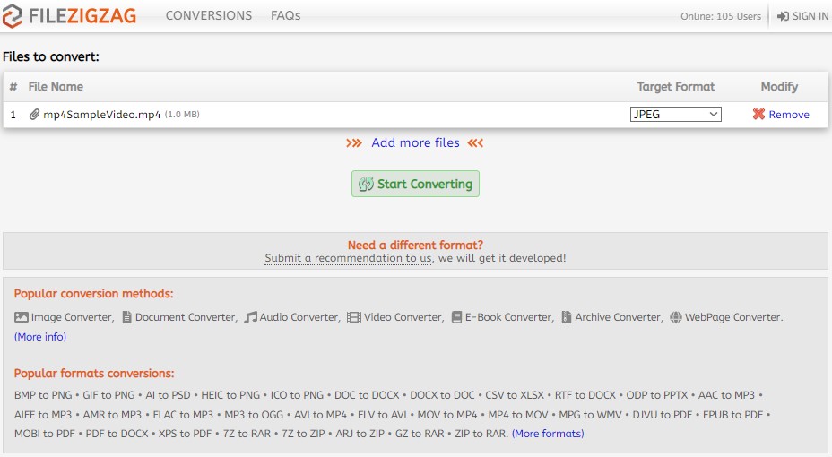 how to convert mp4 file to jpeg file