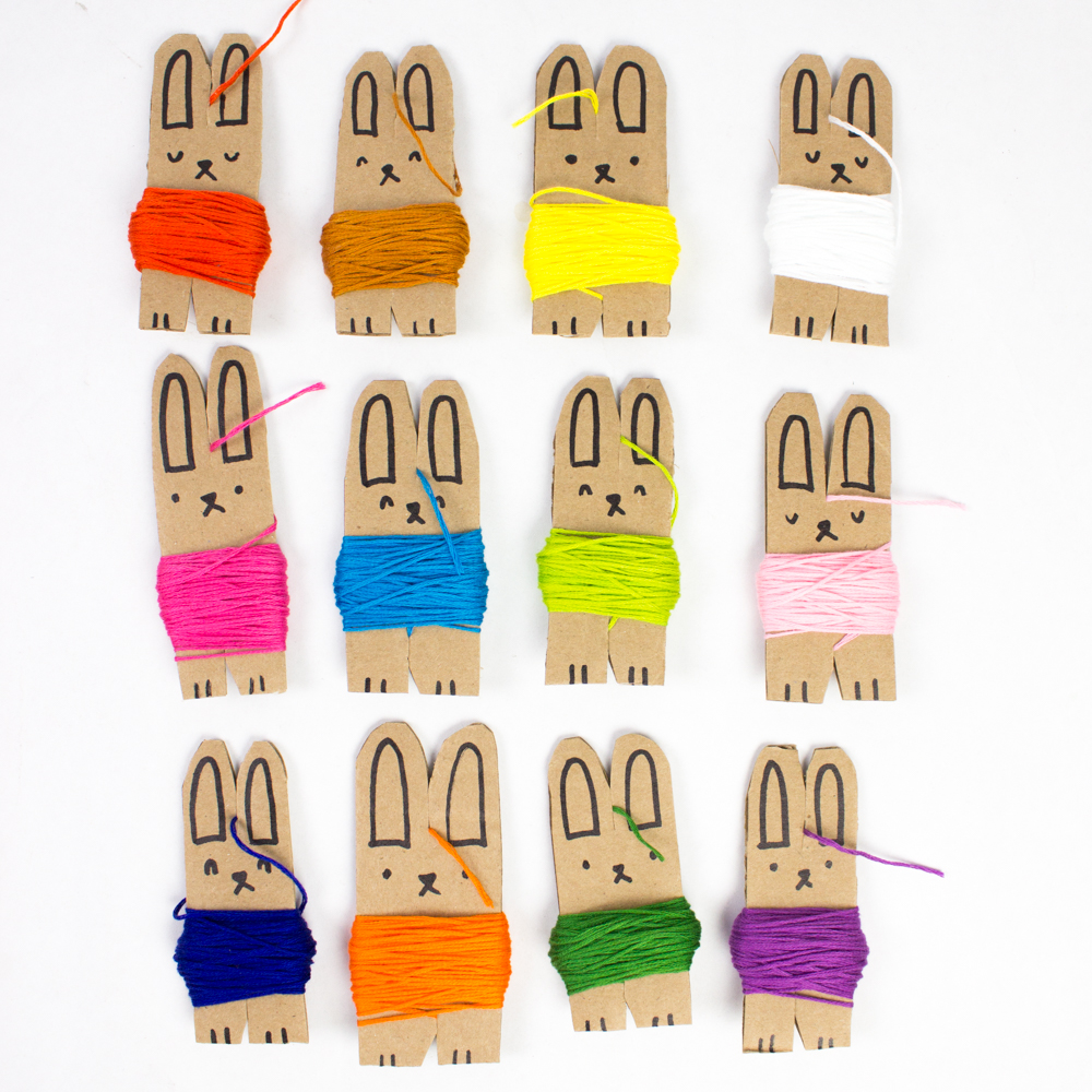 DIY Embroidery Floss Bunny Storage Organizers