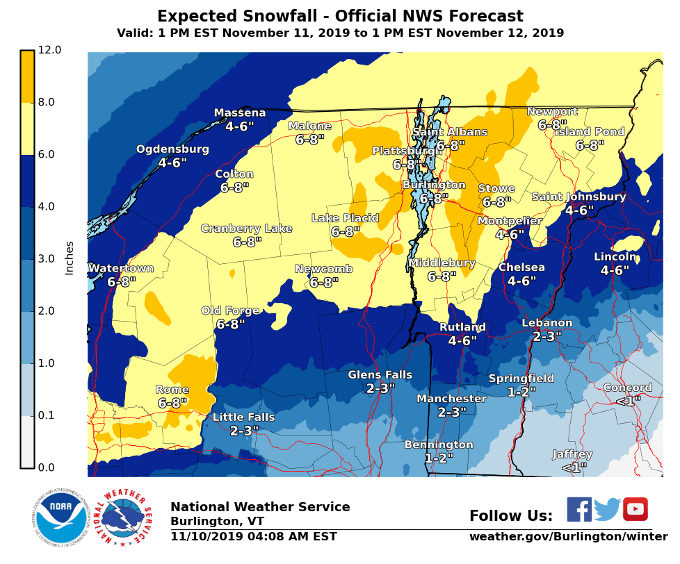Matt's Weather Rapport Vermont's First Winter Storm Watch Of Season