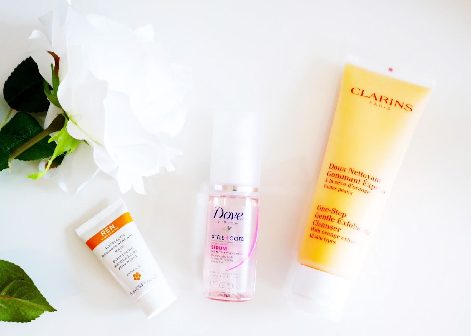 Ren Glycolactic Radiance Renewal Mask, Dove Style & Care Nourishing Dry Ends Serum