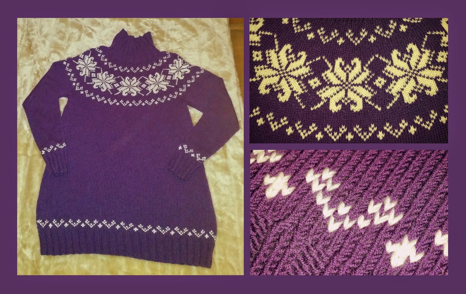 Lizzy Knits - Day by day!: Purple fair-isle sweater finished!