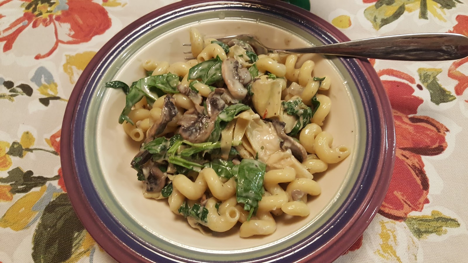 Cook with Sara Spinach and Artichoke Pasta