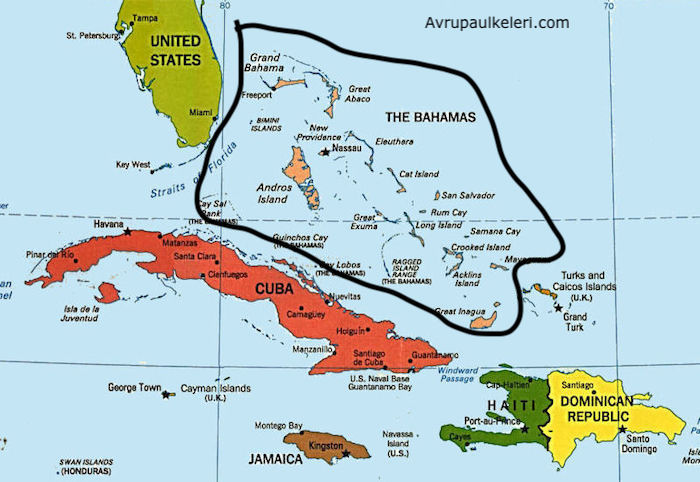 Bahamalar Harita