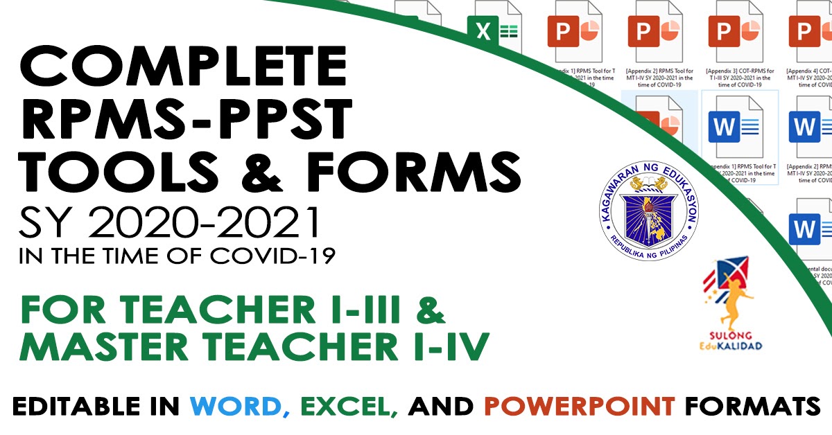 Complete RPMSPPST TOOLS & FORMS for TIIII & MTIIV (SY 20202021