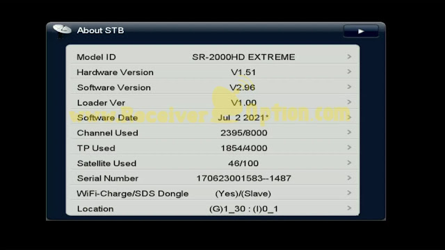 STARSAT SR-2000HD EXTREME RECEIVER NEW SOFTWARE V2.96 02 JULY 2021