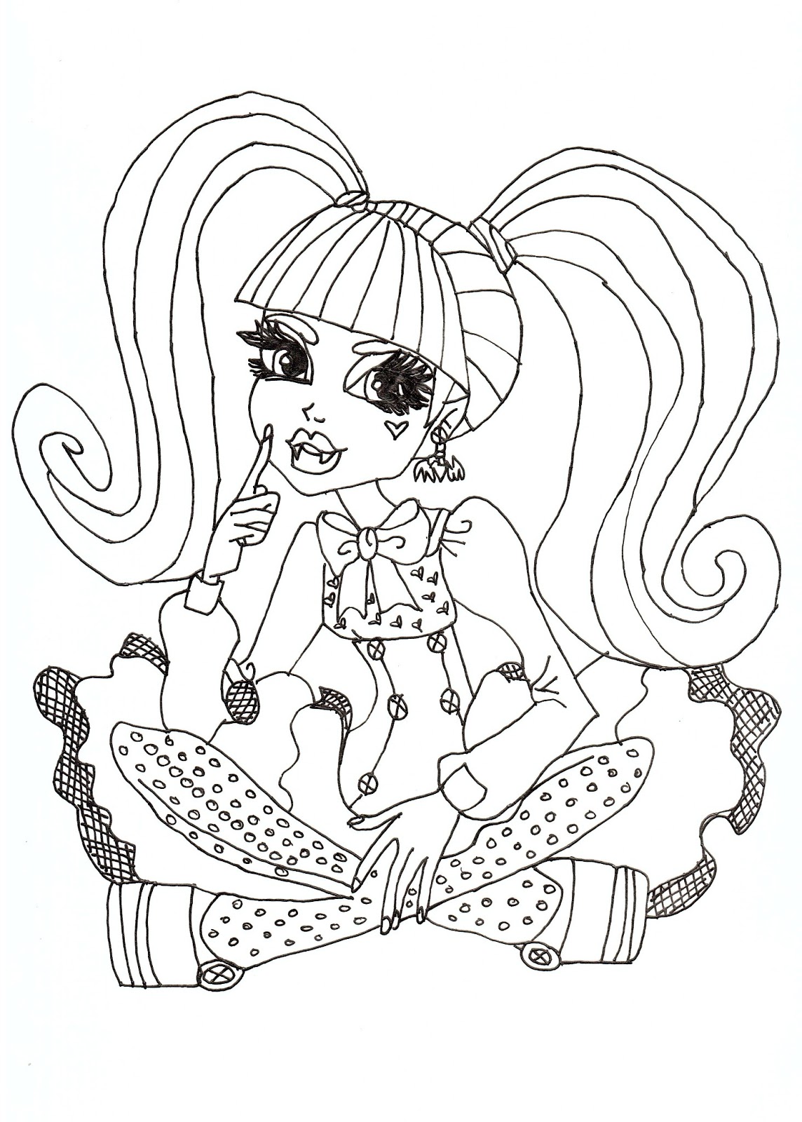 Free Printable Monster High Coloring Pages Monster High Draculaura 