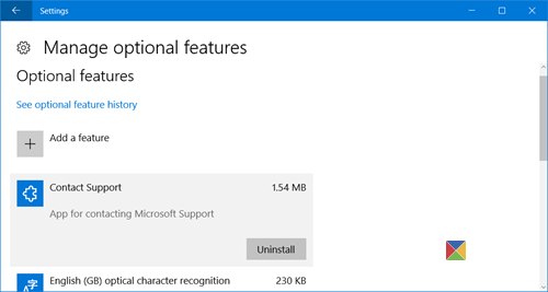 gérer les fonctionnalités facultatives de Windows 10 2