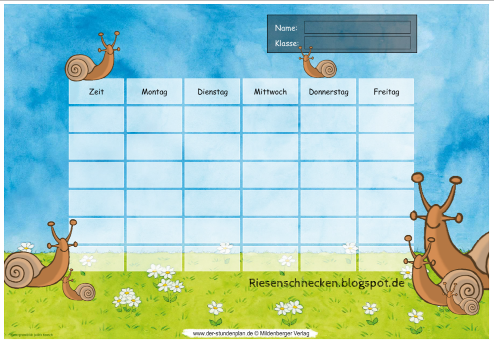 Achatschnecken: Stundenpläne