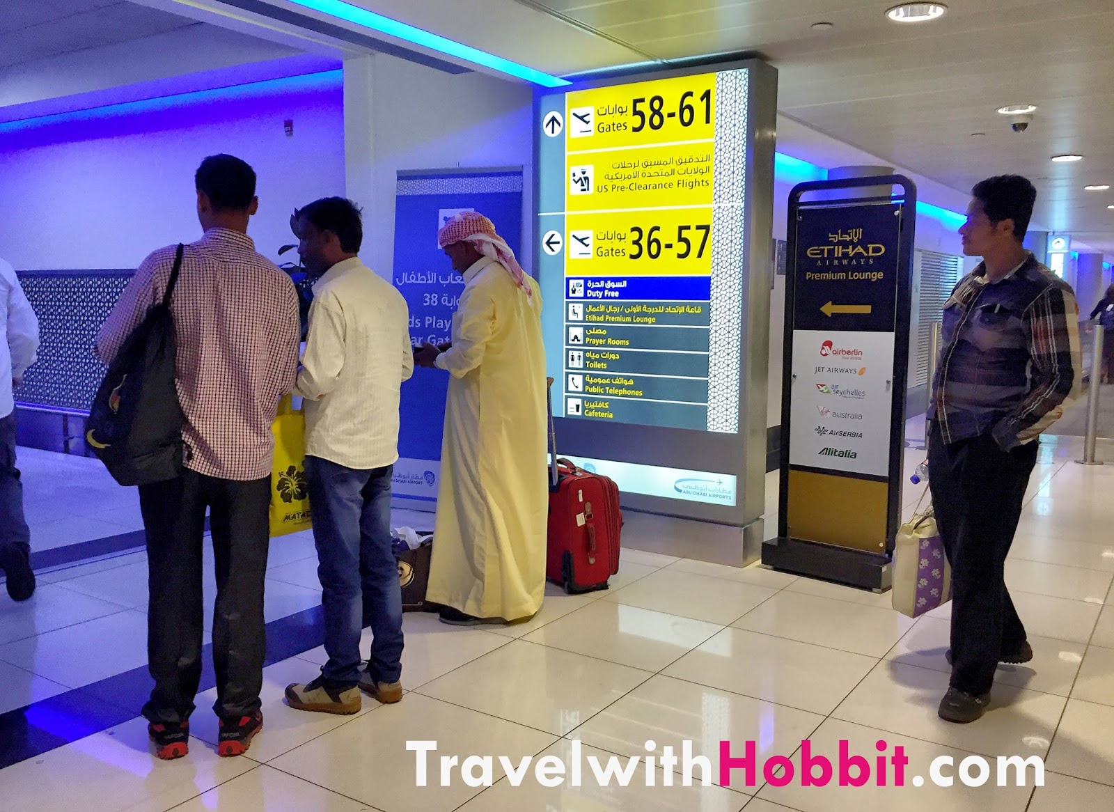 US Prelearance at Abu Dhabi Etihad Travel with Hobbit