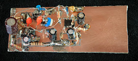 Breadboard of the popcorn AF amp I bolted in the Funster receiver