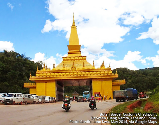Boten Border Customs Checkpoint between Luang Namta, Laos and China.