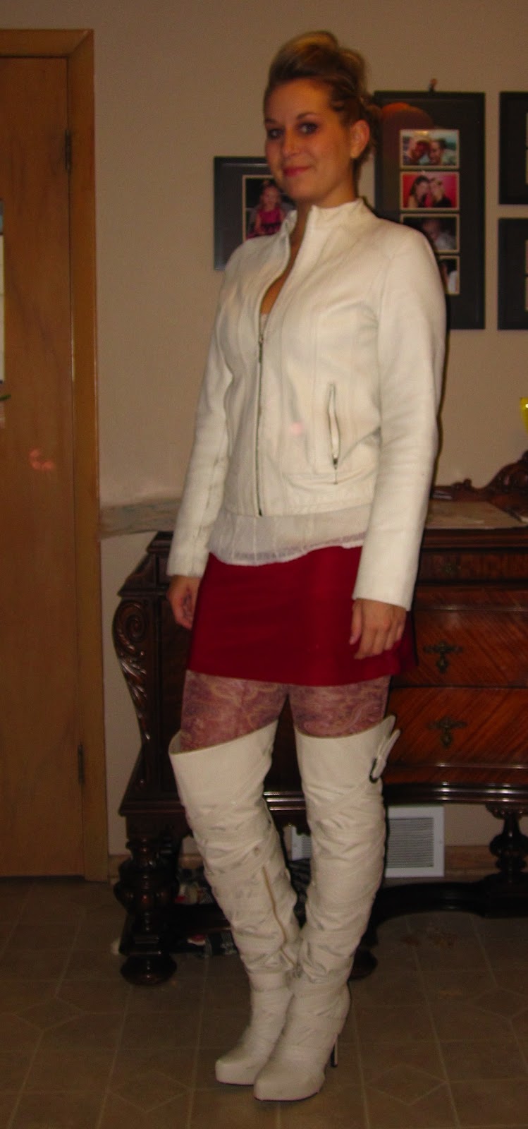 high neck leather boots