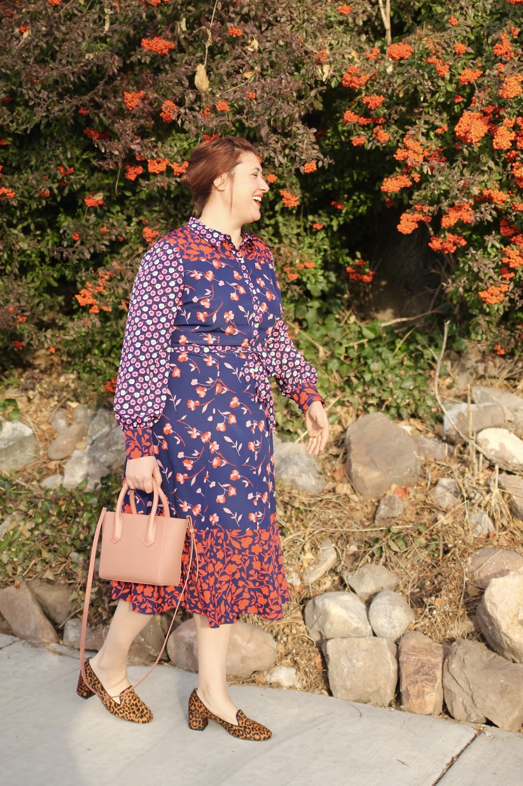 Boden sybil Shirt dress, Dagne dover petite tote warm dust, cheetah loafers