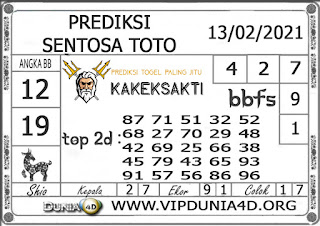 Prediksi Togel SENTOSA TOTO DUNIA4D 13 FEBRUARI 2021 Prediksi Togel SENTOSA TOTO DUNIA4D 13 FEBRUARI 2021
