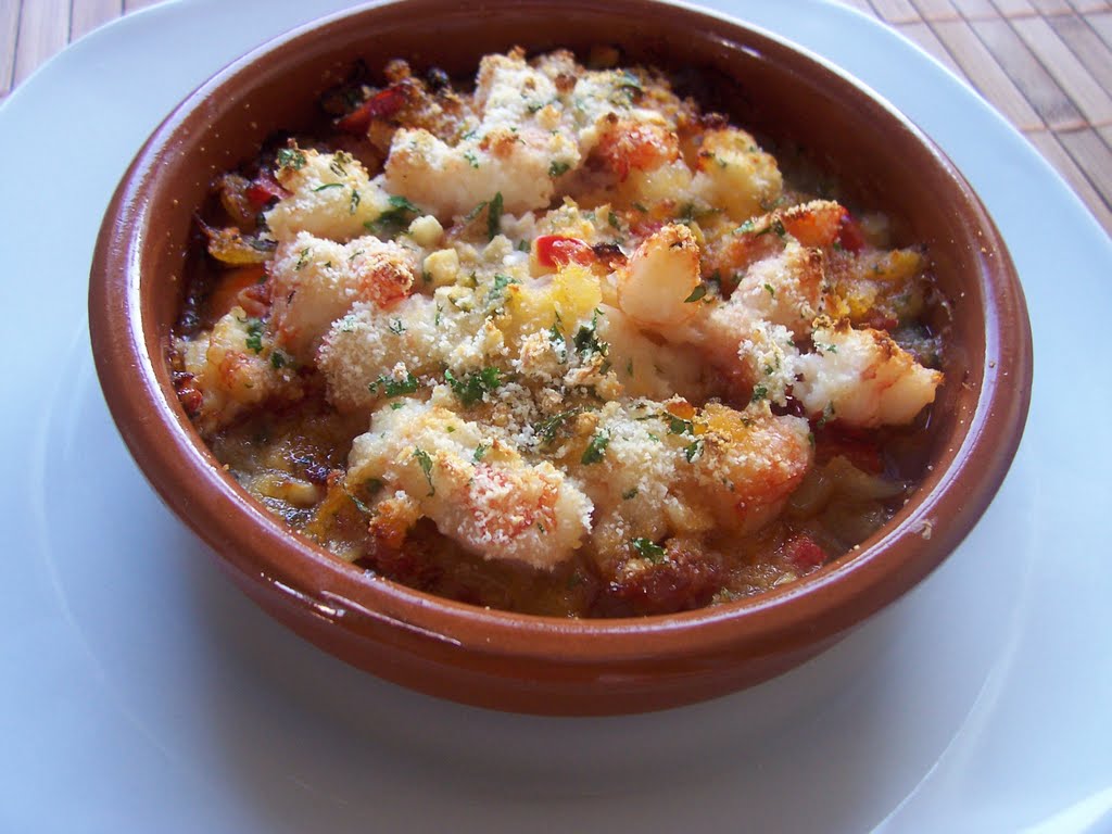 Una pincelada en la cocina: vieiras a la cazuela con langostinos Una pincelada en la cocina: vieiras a la cazuela con langostinos