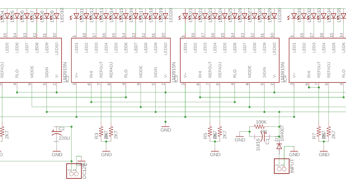 40 Led Vu Meter Circuit With Pcb Layout - Make Best