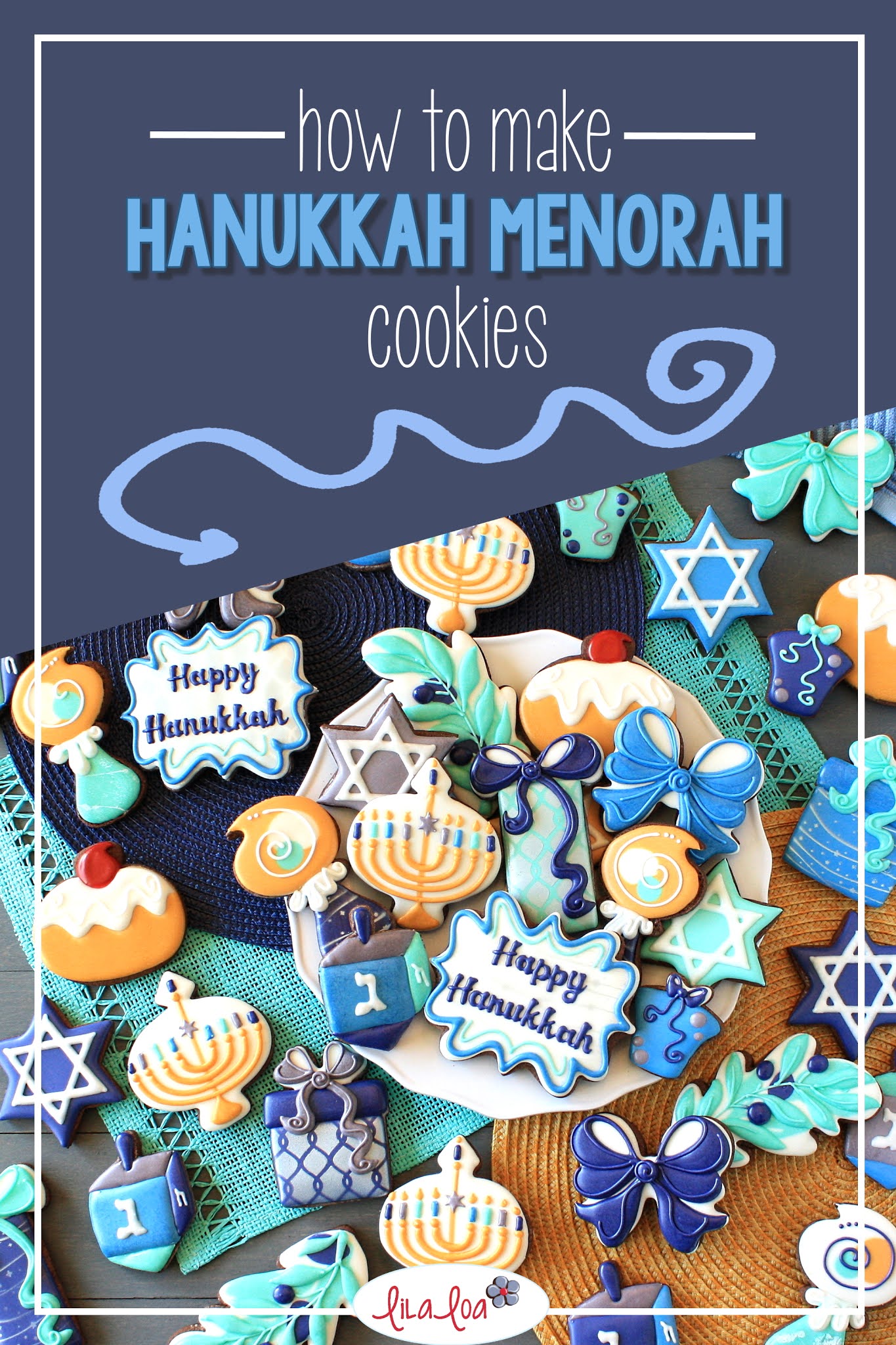 Hanukkah menorah cookie decorating tutorial