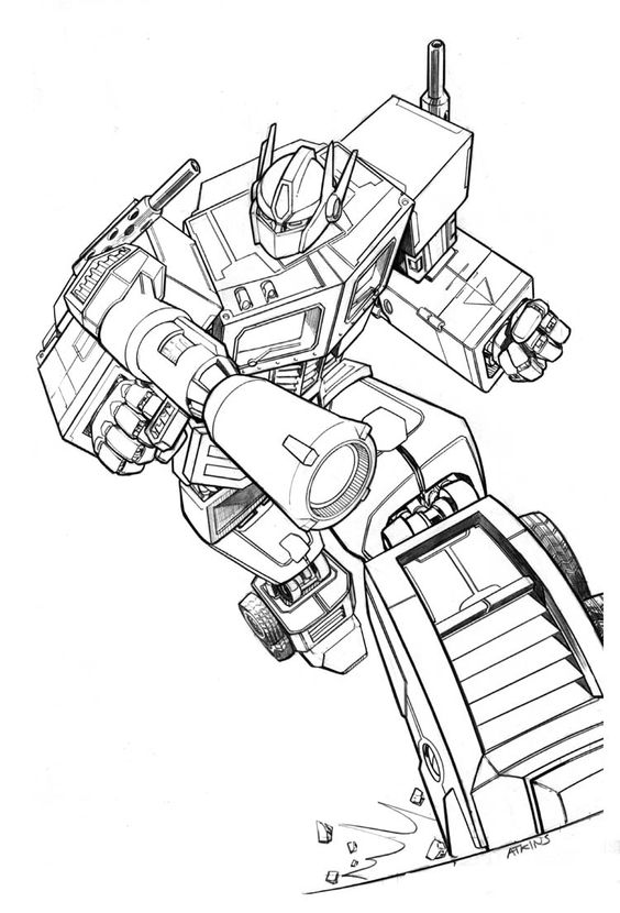 Tranh tô màu Transformers người máy biến hình 09