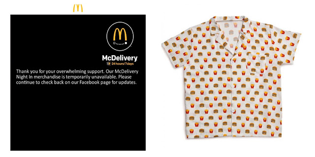 McDonald's Pajamas sold out - unless you want to pay $120 for it!