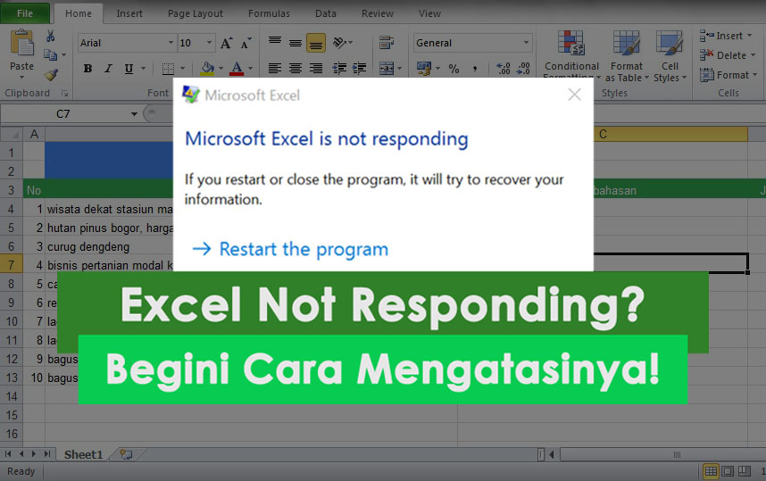 CARA MENGATASI FILE EXCEL SAAT DIBUKA TIDAK MUNCUL APA APA