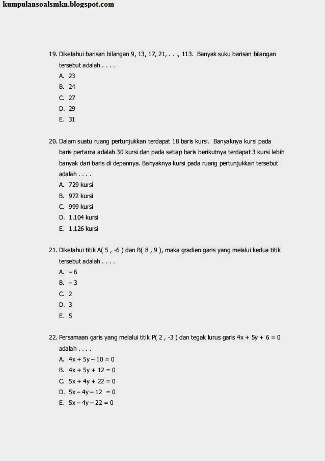 Contoh soal essay matematika kelas 9 semester 1 beserta jawabannya 07 picture