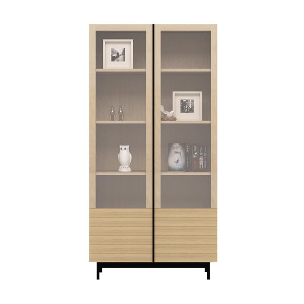 TOKYO Tủ Kính 180x45x180 cm Màu Gỗ Sồi Bavarian