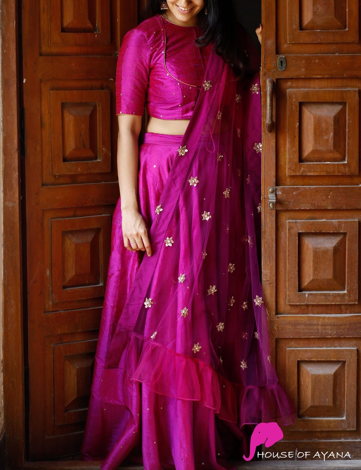 skirt with crop top ethnic wear