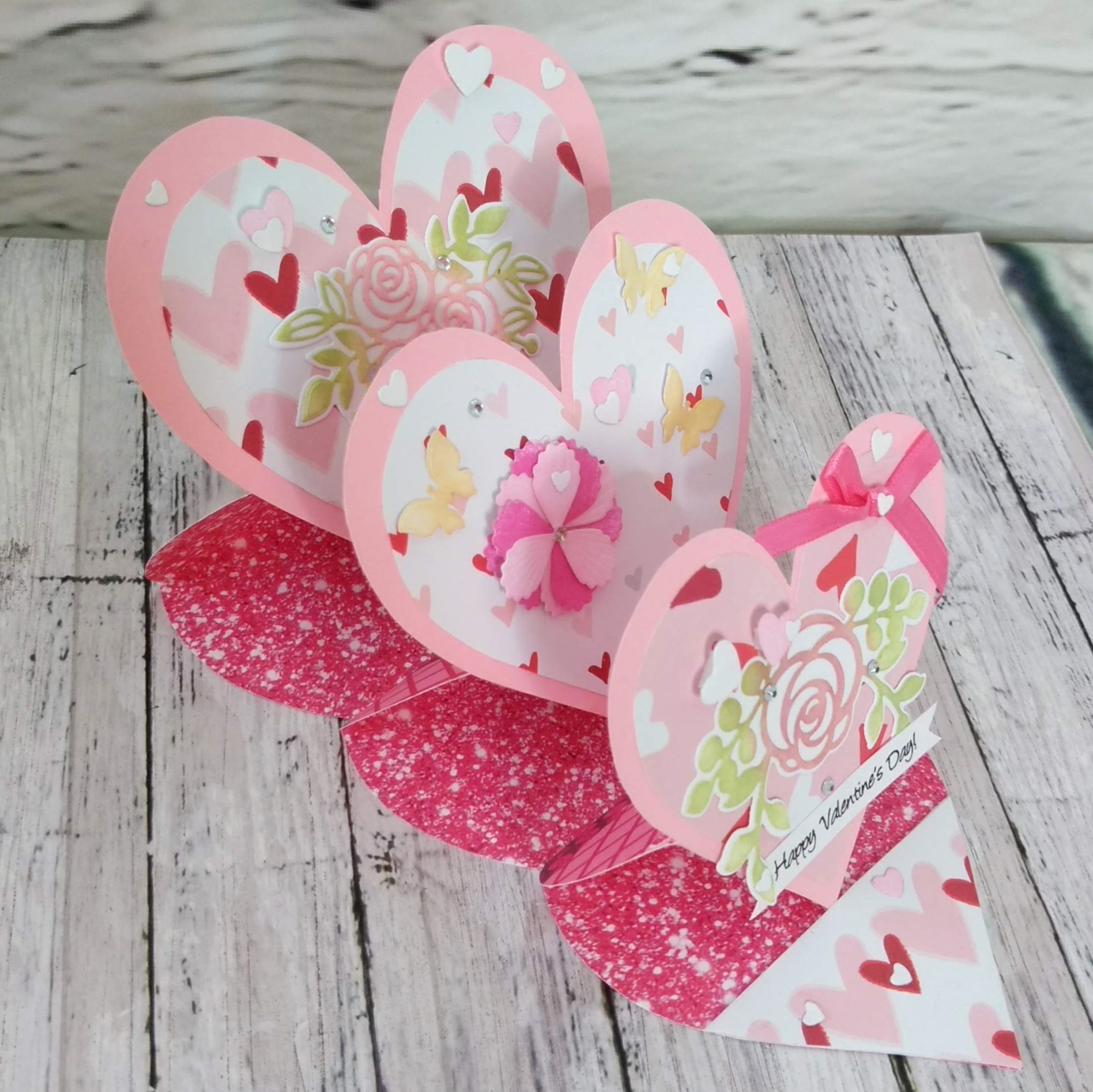 Duncan Street Designs Triple Heart Easel Card