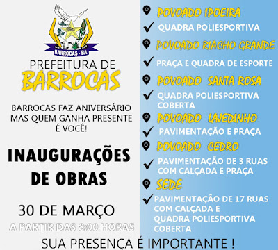 Barrocas: Inaugurações de obras