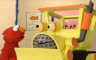 Elmo interviews a bulldozer. Sesame Street Elmo's World Building Things Interview
