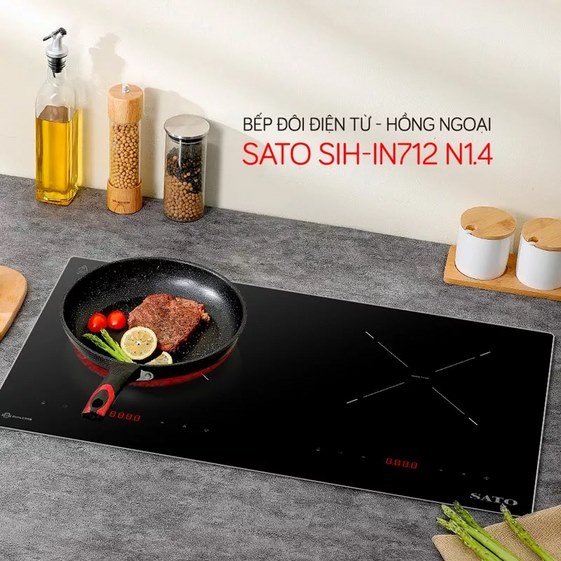 BẾP ĐÔI ĐIỆN TỪ HỒNG NGOẠI SATO SIH-IN712 N1.4